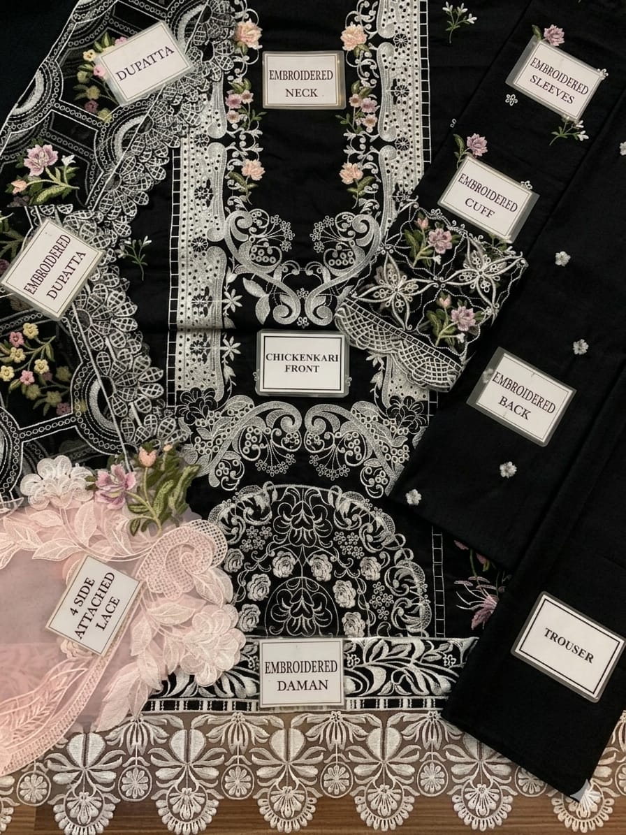 ELAF Chikankari Embroidered Lawn 3 Piece Suit – Luxury Summer Collection