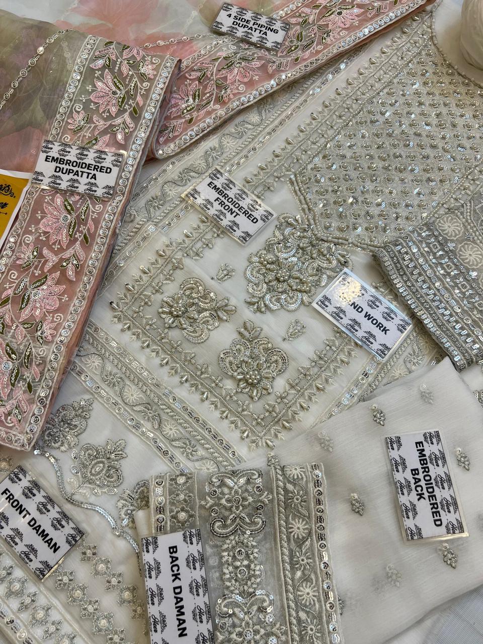 Heer Design 149 – Luxury Embroidered Chiffon 3 Piece Suit