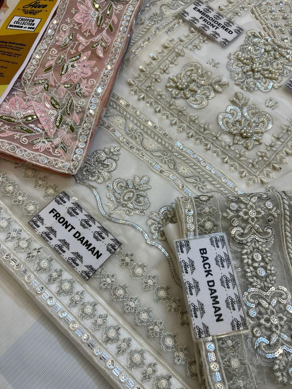 Heer Design 149 – Luxury Embroidered Chiffon 3 Piece Suit