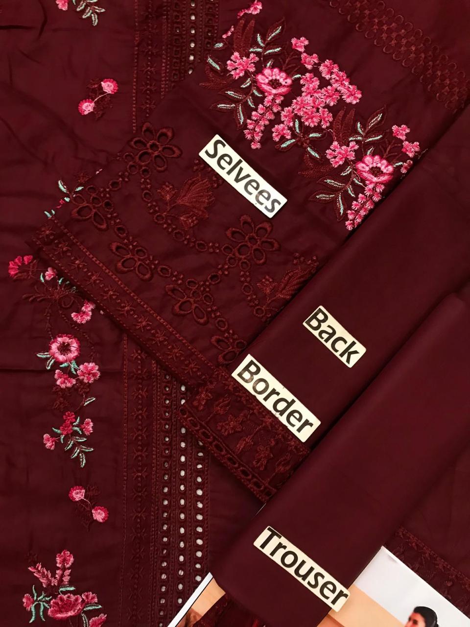 Azure Premium Chikankari Lawn Suit | Embroidered Khaadi Net Dupatta Collection