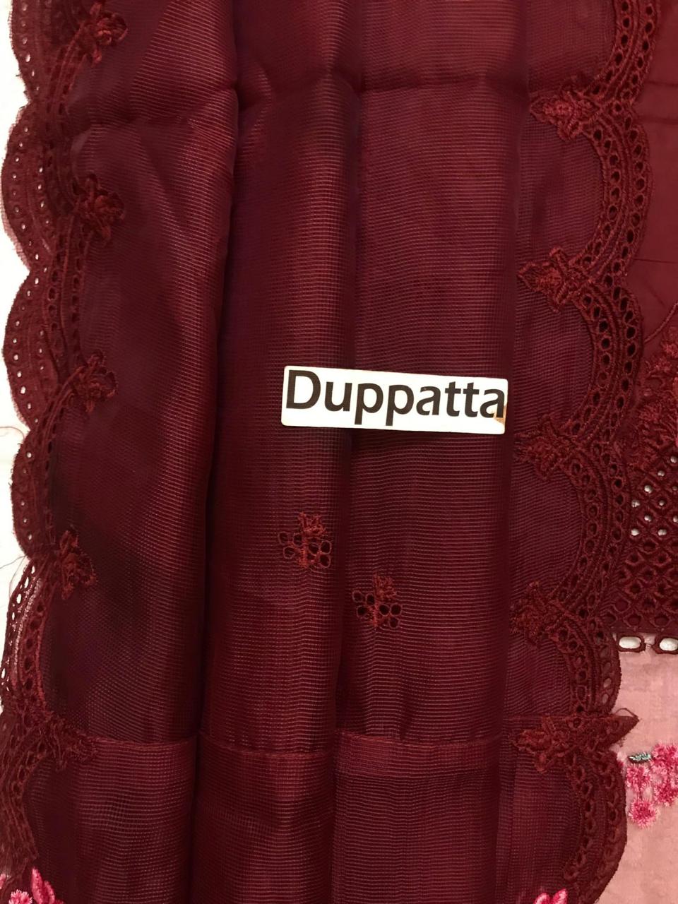 Azure Premium Chikankari Lawn Suit | Embroidered Khaadi Net Dupatta Collection