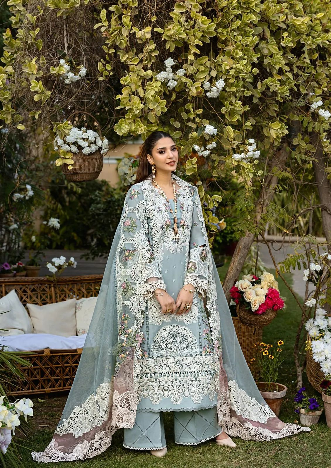ELAF Chikankari Embroidered Lawn 3 Piece Suit